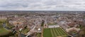 Panoramic Aerial View Landscape of the Famous Cambridge University, King& x27;s College, United Kingdom Royalty Free Stock Photo