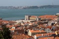 Panoramic Aerial View of Lisbon from Sao Jorge Castle, Portugal Royalty Free Stock Photo