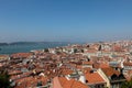 Panoramic Aerial View of Lisbon from Sao Jorge Castle, Portugal Royalty Free Stock Photo