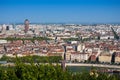 The panoramic aerial view at Lyon, France Royalty Free Stock Photo