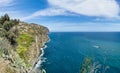 Panoramic aerial view at the Madeira Island south coast, Amazing cliffs view over atlantic ocean, on Madeira Island, Portugal Royalty Free Stock Photo