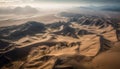 Panoramic aerial view of majestic mountain range in arid Africa generated by AI Royalty Free Stock Photo