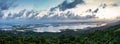 Panoramic aerial view of mangrove forests at sunset in Morrocoy National Park Royalty Free Stock Photo