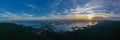 Panoramic aerial view of mangrove forests at sunset in Morrocoy National Park , Venezuela. Royalty Free Stock Photo