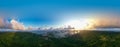 Panoramic aerial view of mangrove forests at sunset in Morrocoy National Park , Venezuela. Royalty Free Stock Photo