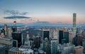 Panoramic aerial view of Manhattan and Central Park at sunset - New York, USA Royalty Free Stock Photo