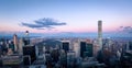 Panoramic aerial view of Manhattan and Central Park at sunset - New York, USA Royalty Free Stock Photo