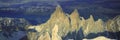 Panoramic aerial view at 3400 meters of Mount Fitzroy, Cerro Torre Range and Andes Mountains, Patagonia, Argentina Royalty Free Stock Photo