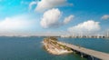Panoramic aerial view of Miami and Rickenbacker Causeway, Florid Royalty Free Stock Photo