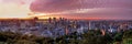 Panoramic aerial view of Montreal skyline in autumn at sunrise. Quebec, Canada Royalty Free Stock Photo