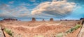 Panoramic aerial view of Monument Valley landscape at sunset, Ar Royalty Free Stock Photo