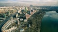 Panoramic aerial view of Moscow with Moskva River