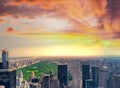 Panoramic aerial view of New York City skyline and Central Park Royalty Free Stock Photo
