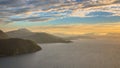 Panoramic Aerial view of fjord around Vestnes in Norway