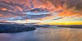 Panoramic Aerial view of Norwegian fjords