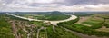 Panoramic Aerial View Of Old Fort On Danube River. Devin