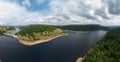 Panoramic aerial view over Ladybower Reservoir in the Peak District Royalty Free Stock Photo