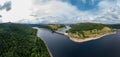 Panoramic aerial view over Ladybower Reservoir in the Peak District Royalty Free Stock Photo