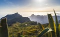 Panoramic aerial view over Masca village, the most visited tourist attraction of Tenerife Royalty Free Stock Photo
