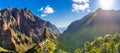 Panoramic aerial view over Masca village, Tenerife Royalty Free Stock Photo