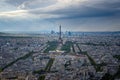 Panoramic aerial view over Paris France with Eiffel Tower - CITY OF PARIS, FRANCE - SEPTEMBER 4. 2023 Royalty Free Stock Photo