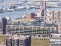 Panoramic aerial view of a part of Rotterdam Royalty Free Stock Photo