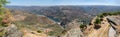 Panoramic aerial view on Penedo DurÃÂ£o viewpoint, typical landscape of the International Douro Park Royalty Free Stock Photo