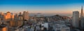 Panoramic aerial view San Francisco and bay area Royalty Free Stock Photo