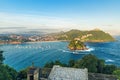 Panoramic aerial view of San Sebastian or Donostia in a beautiful summer morning, Basque country, Spain Royalty Free Stock Photo