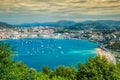 Panoramic aerial view of San Sebastian Donostia Spain Royalty Free Stock Photo