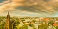 Panoramic aerial view of Savannah skyline at sunset, Georgia, USA Royalty Free Stock Photo