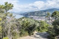 Panoramic aerial view of Sestri Levante and the Gulf of Tigullio Royalty Free Stock Photo