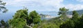 Panoramic aerial view of Sestri Levante and the Gulf of Tigullio Royalty Free Stock Photo