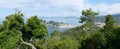 Panoramic aerial view of Sestri Levante and the Gulf of Tigullio Royalty Free Stock Photo