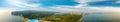Panoramic aerial view of Stanley park and Vancouver cityscape, B Royalty Free Stock Photo
