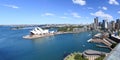 Panoramic aerial view of Sydney Circular Quay in Sydney New South Wales Australia Royalty Free Stock Photo