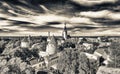 Panoramic aerial view of Tallinn from city hill, Estonia