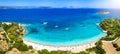 Panoramic aerial view to the beautiful beach of Kounoupi, Porto Cheli, GGreece