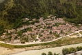 Panoramic aerial view to Berat old town and Osum river from Berat Castle , Albania