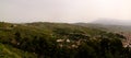 Panoramic aerial view to Berat old town and Osum river from Berat Castle , Albania