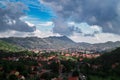 Panoramic aerial view to Cetinje, Montenegro Royalty Free Stock Photo