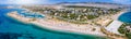 Panoramic, aerial view to the coastline of the south Athens Riviera, Greece Royalty Free Stock Photo