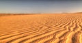 Panoramic Aerial view to dunes near Boukkou lake group of Ounianga Serir lakes at the Ennedi, Chad Royalty Free Stock Photo