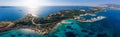 Panoramic aerial view to the Lemos area at Vouliagmenis district, south Athens, Greece Royalty Free Stock Photo