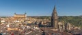 Panoramic aerial view of Toledo with Cathedral and Alcazar - Toledo, Spain Royalty Free Stock Photo