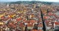 Panoramic Aerial view from the top of Florence cathedral in Florence Italy