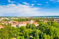 Panoramic aerial view of the town of Koprivnica in Podravina region in Croatia Royalty Free Stock Photo