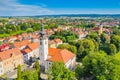 Panoramic aerial view of the town of Koprivnica in Podravina region in Croatia Royalty Free Stock Photo