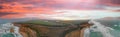 Panoramic aerial view of Twelve Apostles on a beautiful spring s Royalty Free Stock Photo