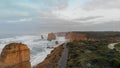 Panoramic aerial view of Twelve Apostles on a beautiful spring s Royalty Free Stock Photo